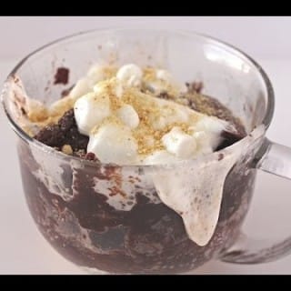 Microwave S'more Fudge Mug Cake Recipe .. A Instant S'mores Fix In A Mug