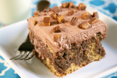 Thumbnail for Chocolate Peanut Butter Poke Cake Recipe