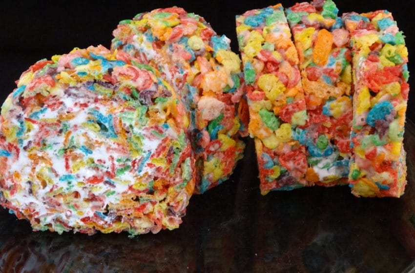 Fruity Pebble Rainbow Cereal Treats
