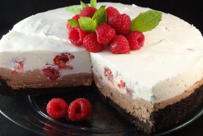Thumbnail for Raspberry Chocolate No Bake Cheesecake