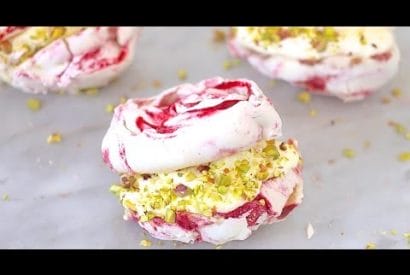 Thumbnail for Wonderful Looking Raspberry Meringues With Pistachios