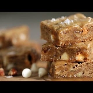 Salted Butterscotch Blondies With A Wonderful Maple-Butter Sauce