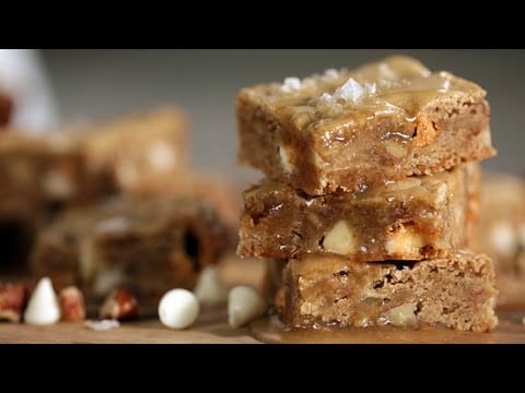 Salted Butterscotch Blondies With A Wonderful Maple-Butter Sauce