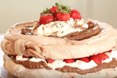 Thumbnail for Chocolate Pavlova With Strawberries And Cream