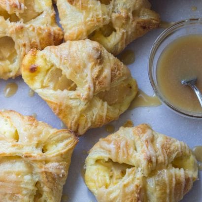 A Delicious Apple Cheese Danish Recipe With A Caramel Glaze
