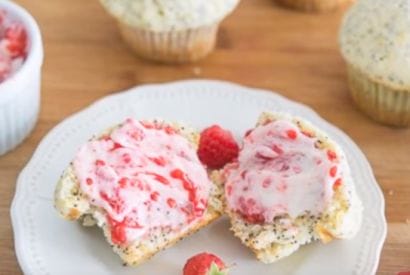 Thumbnail for Delicious Lemon Muffins With Poppy Seeds And A Raspberry Butter To Have With Them