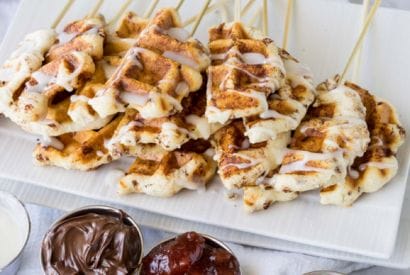 Thumbnail for Yummy Cinnamon Roll Waffle Dippers To Make