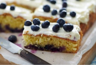 Thumbnail for Delicious Blueberry Traybake With Lemon Icing Recipe