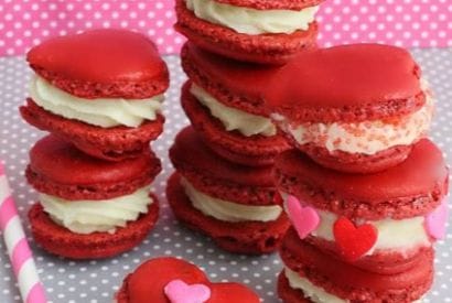 Thumbnail for Delightful Red Velvet Valentine Macarons