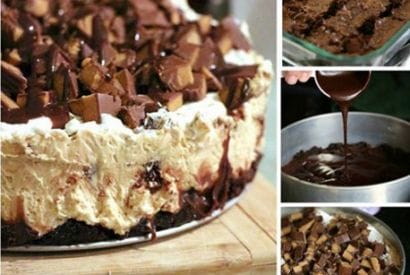 Thumbnail for Peanut Butter Cup Brownie Cheesecake Recipe