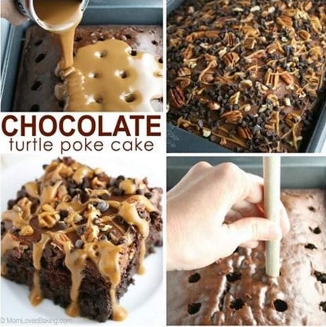 How To Make A Chocolate Turtle Poke Cake - Afternoon Baking With Grandma