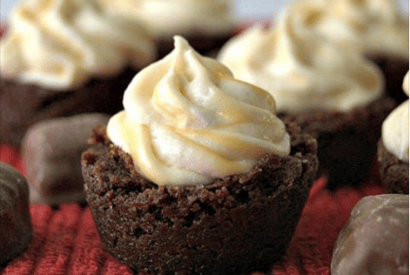 Thumbnail for Delicious Twix Brownie Bites With Chocolate Caramel Buttercream Frosting