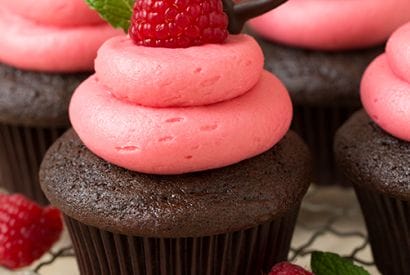 Thumbnail for Dark Chocolate Cupcakes With Raspberry Buttercream Frosting.. How Delicious