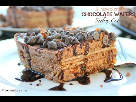 3 Ingredients Chocolate Wafer Icebox Cake To Make