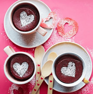 Red Velvet Pots.. Valentines Mug Cake