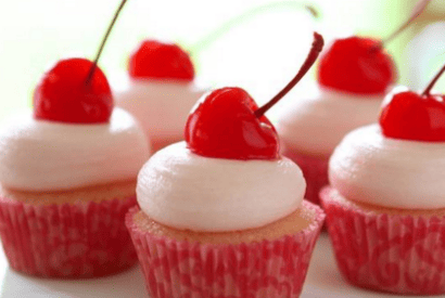 Thumbnail for What Delicious Looking Cherry Almond Vanilla Mini Cupcakes