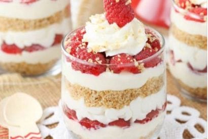 Thumbnail for Love These Raspberry Amaretto Cheesecake Trifles