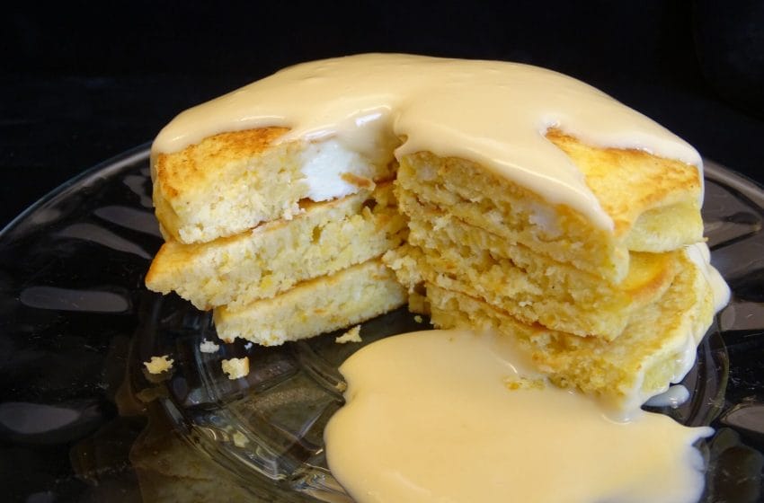 How To Make These Cheesecake Pancakes With Maple Cream Sauce