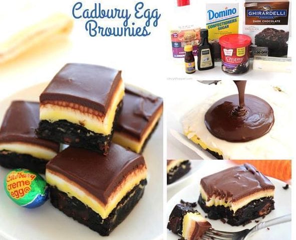 Cadbury Egg Brownies.