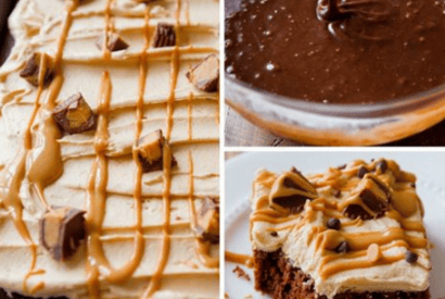 Thumbnail for Yummy Chocolate Sheet Cake With Creamy Peanut Butter Frosting.