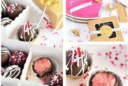 Thumbnail for Chocolate Covered Strawberry Cake Balls For Valentines