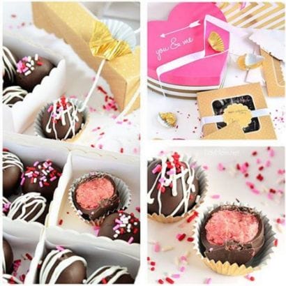 Chocolate Covered Strawberry Cake Balls For Valentines