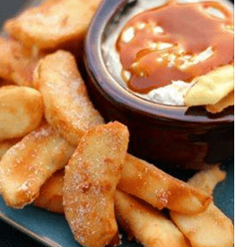 Thumbnail for Delicious Apple Fries With Caramel Cream Dip