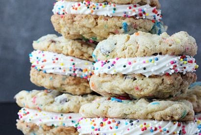Thumbnail for Love These Cake Batter Monster Cookie Sandwiches