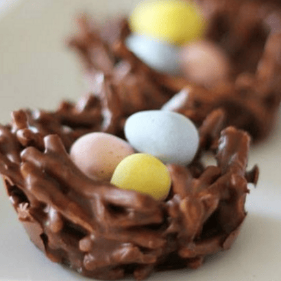 No Bake Chocolate Egg Nest Cookies