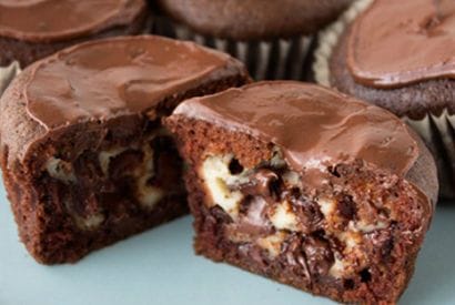 Thumbnail for Why Not Make These Cheesecake Stuffed Chocolate Cupcakes
