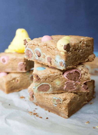 Peanut Butter And Chocolate Egg Blondies