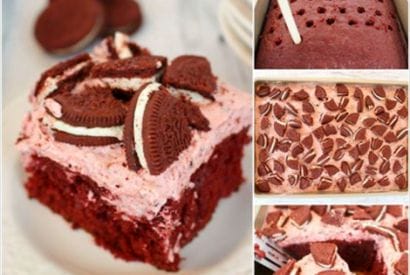 Thumbnail for A Really Delicious Red Velvet Oreo Poke Cake