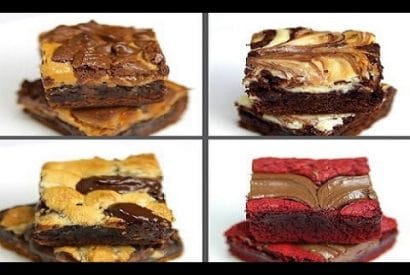 Thumbnail for Delicious Looking Brownies To Make 4 Different Ways  : Peanut Butter Fudge Brownies,Cheesecake Brownies,S’mores Brownies,Red Velvet Nutella Brownies