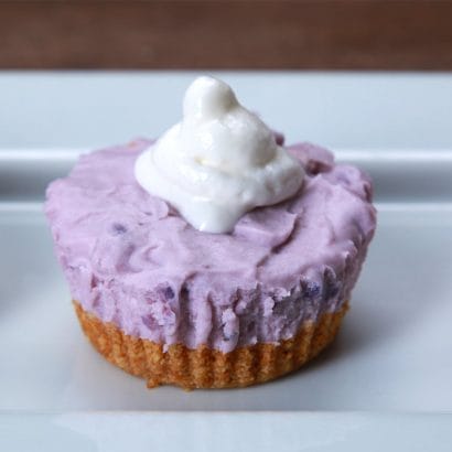Mini No-Bake Ube Cheesecakes