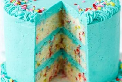 Thumbnail for A Pretty Frosted Funfetti Layer Cake