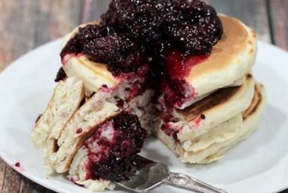 Thumbnail for Fluffy Pancakes With Blackberry Compote