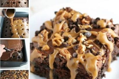 Thumbnail for Love This Chocolate Turtle Poke Cake