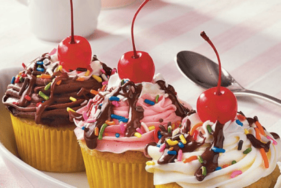 Thumbnail for Delicious Banana Split Cupcakes
