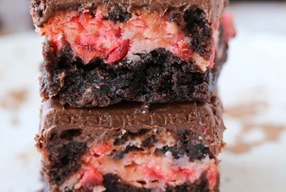 Thumbnail for Amazing Triple Chocolate Cherry Cheesecake Brownies