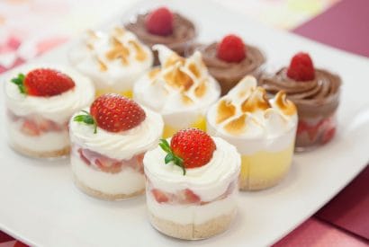 Thumbnail for Love These Mini Desserts ….Raspberry Brownie, Strawberry Cheesecake And Lemon Meringue