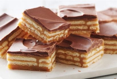 Thumbnail for Yummy Triple-Layer Cracker Toffee Bars