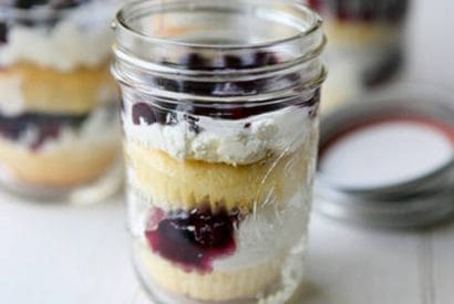 Thumbnail for Vanilla Cupcakes, Blueberry And Whipped Topping Jar Parfaits