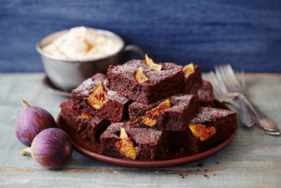 Thumbnail for Chocolate & Fig Brownies With Spiced Crème Fraîche