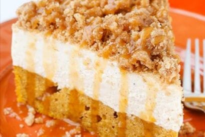 Thumbnail for How To Make This Pumpkin Spice Blondie Streusel Cheesecake with Caramel Sauce