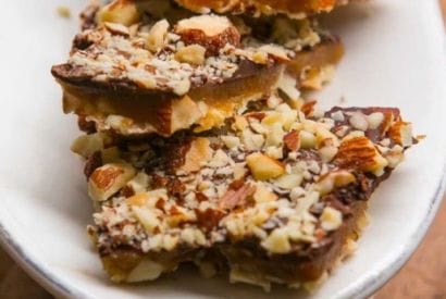Thumbnail for Yummy Chocolate Almond Butter Crunch Toffee