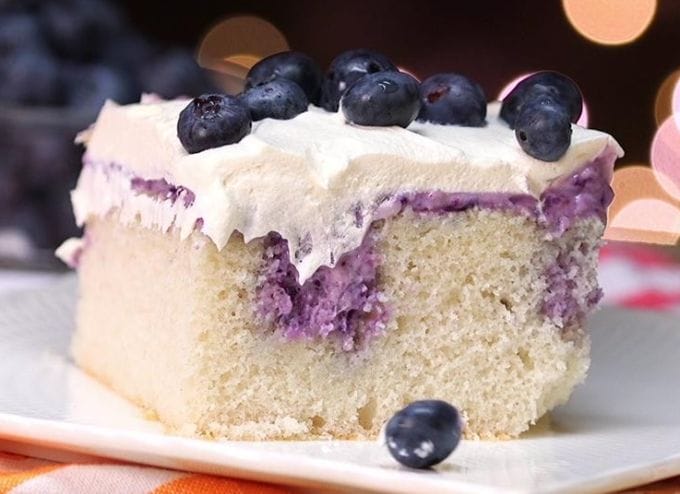 Blueberry Cheesecake Poke Cake - Afternoon Baking With Grandma