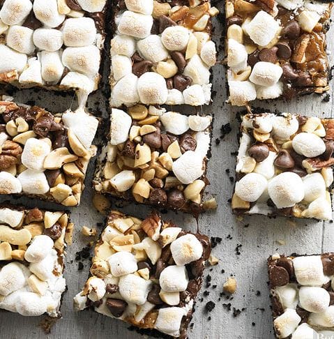 Chocolaty Caramel-Nut S'more Bars
