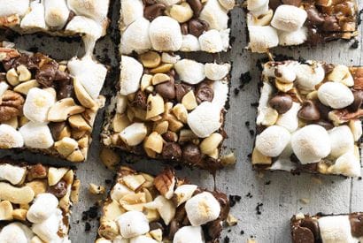 Thumbnail for Yummy Chocolaty Caramel-Nut S’more Bars