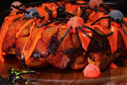 Thumbnail for Have A Go At Making This Spider Chocolate Chip Marshmallow Cinnamon Pull-Apart Bread For Halloween