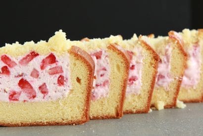 Thumbnail for Love This Strawberry Cheesecake-Stuffed Pound Cake